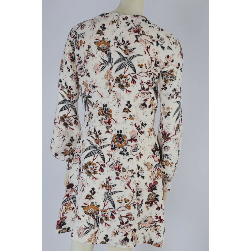 A.L.C. Charles Silk Floral Mini Dress Mock Neck Long Sleeve Multicolor Size 4